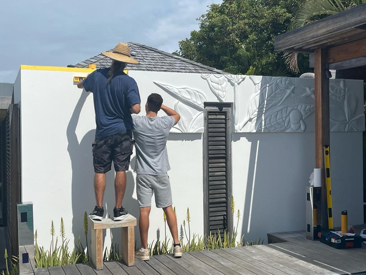 Villa bas-relief installation